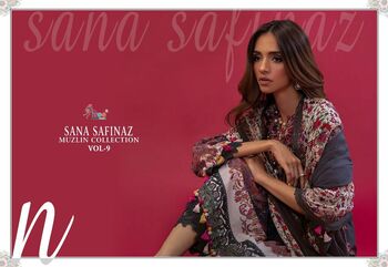 SHREE FABS SANA SAFINAZ MUZLIN COLLECTION VOL 9 2370 TO 2376 SERIES PAKISTANI SUITS