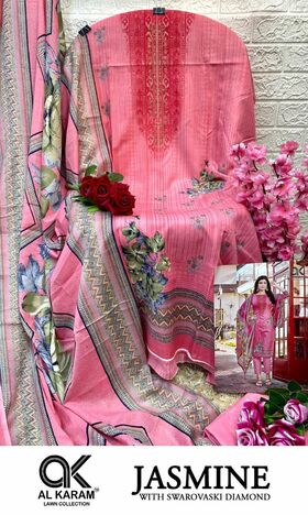 AL KARAM JASMINE LAWN COTTON PRINTED KARACHI SUITS