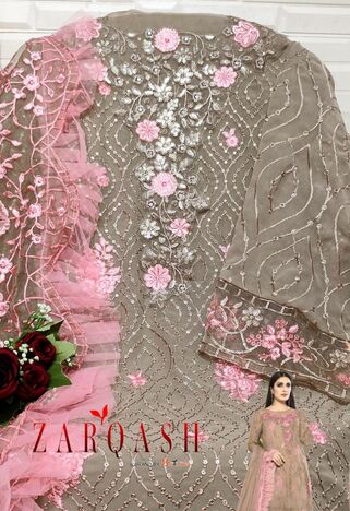 ZARQASH Z 3012 GEORGETTE TOP PANT WITH DUPATTA NEW CATALOGUE