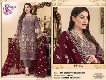 DINSAA SUIT DS 167 FOUX GEORGETTE PAKISTANI SUITS