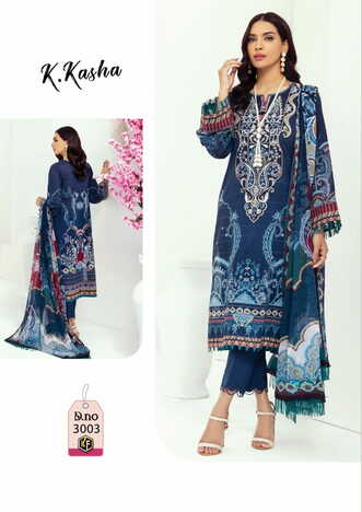 KEVAL FAB K KASHA VOL 3 HEAVY COTTON PRINTED KARACHI SUITS SUPPLIER SURAT