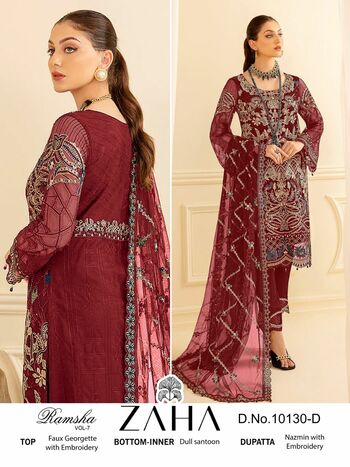 ZAHA RAMSHA VOL 7 GEORGETTE PAKISTANI SUITS WHOLESALE