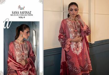 SHREE FABS SANA SAFINAZ MUZLIN COLLECTION VOL 9 2370 TO 2376 SERIES PAKISTANI SUITS