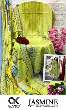 AL KARAM JASMINE LAWN COTTON PRINTED KARACHI SUITS