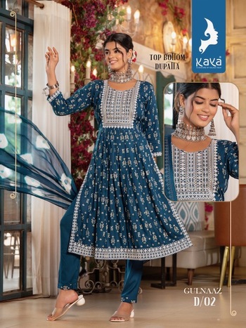 KAYA GULNAAZ NYRA CUT KURTIS 3PCS SETS LATEST CATALOGUE