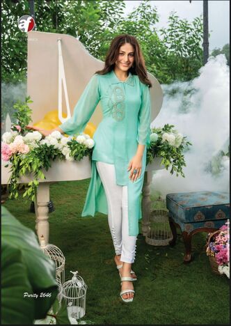 ANJU FABRICS PURITY VOL 3 DESIGNER KURTI WITH PANTS LATEST CATALOGUE