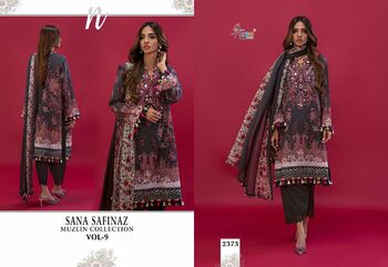 SHREE FABS SANA SAFINAZ MUZLIN COLLECTION VOL 9 2370 TO 2376 SERIES PAKISTANI SUITS