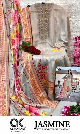 AL KARAM JASMINE LAWN COTTON PRINTED KARACHI SUITS