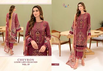 SHREE FABS CHEVRON VOL 19 PAKISTANI SUITS WHOLESALER CHIFFON DUPATTA