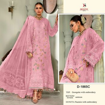 DEEPSY SUITS 1865 SERIES GEORGETTE EMBROIDERY SUITS CATALOGUE