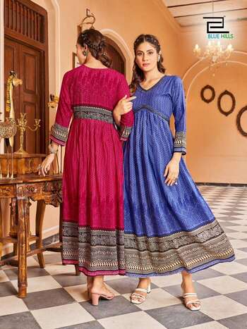 BLUE HILLS MONACO ALIA STYLE LONG KURTIS ONLINE SUPPLIER 