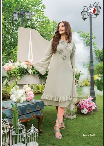 ANJU FABRICS PURITY VOL 3 DESIGNER KURTI WITH PANTS LATEST CATALOGUE