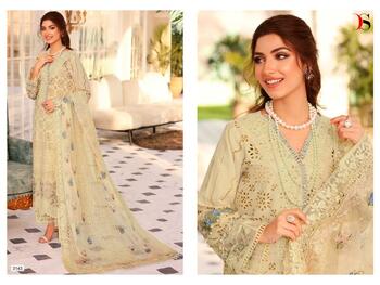 DEEPSY SUITS ELAF CHIKANKARI 23 COTTON CAMBRIC PAKISTANI SUITS AT SURAT