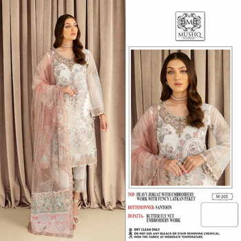 MUSHQ M 205 FOUX GEORGETTE EMBROIDERY PAKISTANI SUITS BY SHRADDHA