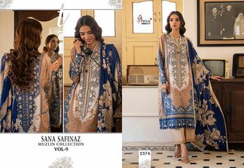 SHREE FABS SANA SAFINAZ MUZLIN COLLECTION VOL 9 2370 TO 2376 SERIES PAKISTANI SUITS