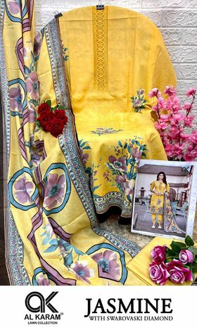 AL KARAM JASMINE LAWN COTTON PRINTED KARACHI SUITS