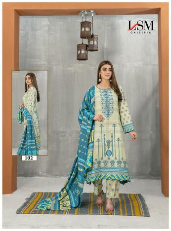 LSM GALLERIA SANA SAMIA PURE LAWN KARACHI SUITS CATALOGUE