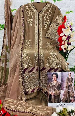 ZAHA 10119 SERIES GEORGETTE HEAVY SINGLE PAKISTANI SUITS