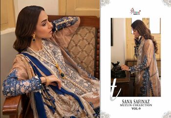 SHREE FABS SANA SAFINAZ MUZLIN COLLECTION VOL 9 2370 TO 2376 SERIES PAKISTANI SUITS