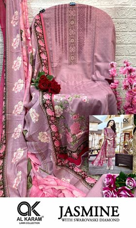 AL KARAM JASMINE LAWN COTTON PRINTED KARACHI SUITS