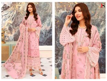 DEEPSY SUITS ELAF CHIKANKARI 23 COTTON CAMBRIC PAKISTANI SUITS AT SURAT