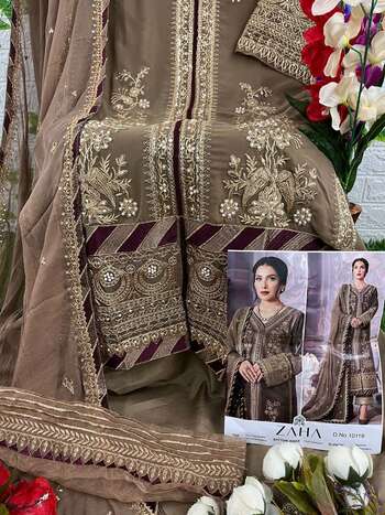 ZAHA 10119 SERIES GEORGETTE HEAVY SINGLE PAKISTANI SUITS