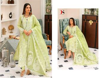 DEEPSY SUITS ELAF CHIKANKARI 23 COTTON CAMBRIC PAKISTANI SUITS AT SURAT