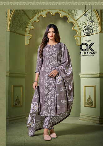 AL KARAM CHARIZMA SIGNATURE PRINTS COTTON KARACHI SUITS AT SURAT