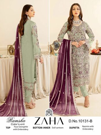 ZAHA RAMSHA COLORS VOL 6 GEORGETTE EMBROIDERY PAKISTANI SUITS