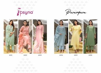 PSYNA PARAMPARA VOL 4 TOP BOTTOM WITH DUPATTA LATEST CATALOGUE