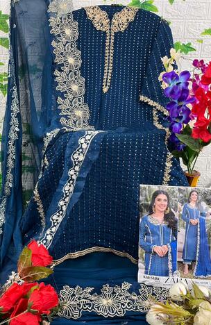 ZAHA KHUSHBU VOL 5 GEORGETTE EMBROIDERY PAKISTANI SUITS NEW CATALOGUE