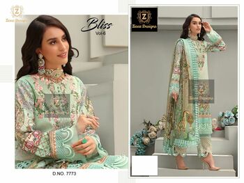 ZIAAZ DESIGNS BLISS VOL 6 7 8 COTTON PRINTED PAKISTANI SEMI STITCHED SUITS AT SURAT