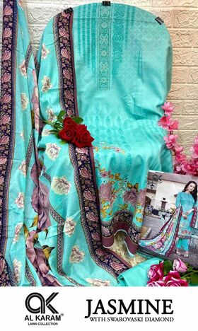 AL KARAM JASMINE LAWN COTTON PRINTED KARACHI SUITS