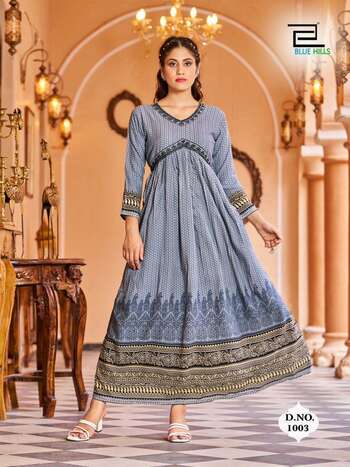 BLUE HILLS MONACO ALIA STYLE LONG KURTIS ONLINE SUPPLIER 