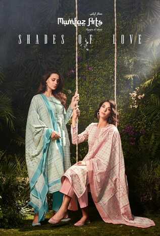 MUMTAZ ARTS SHADES OF LOVE VISCOSE JAM SATIN SUITS NEW CATALOGUE