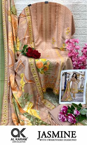 AL KARAM JASMINE LAWN COTTON PRINTED KARACHI SUITS