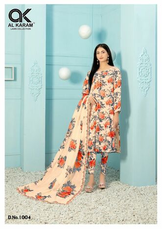 AL KARAM TEHREEM PURE CAMBRIC DIGITAL PRINT KARACHI SUITS