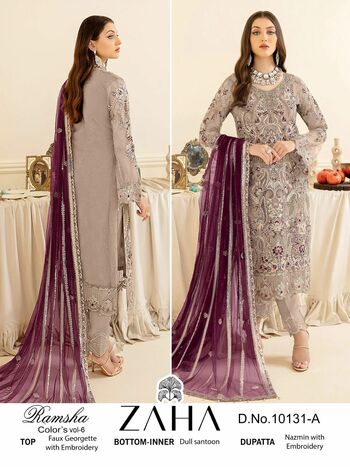 ZAHA RAMSHA COLORS VOL 6 GEORGETTE EMBROIDERY PAKISTANI SUITS