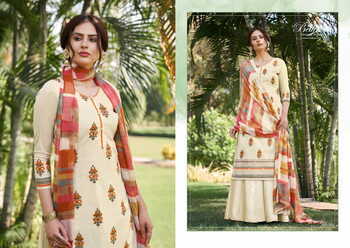 BELLIZA AMOGH COTTON PRINTED MIRROR HANDWORK SUITS