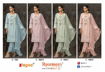  FEPIC ROSEMEEN C 1680 GEORGETTE PAKISTANI SALWAR SUITS WHOLESALER IN SURAT