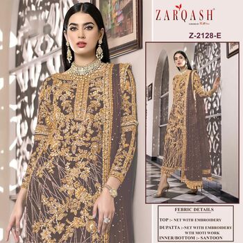 ZARQASH ZIAAZ Z 2028 NET WITH EMBROIDER SALWAR KAMEEZ