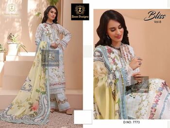 ZIAAZ DESIGNS BLISS VOL 6 7 8 COTTON PRINTED PAKISTANI SEMI STITCHED SUITS AT SURAT