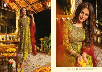 ANJU FABRICS JASHN CHINON ANARKALI KURTI PANT WITH DUPTTA LATEST CATALOGUE