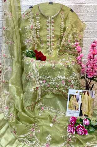 SANIYA TRENDZ ST 1091 ORGANZA PAKISTANI SUITS SUPPLIER SURAT