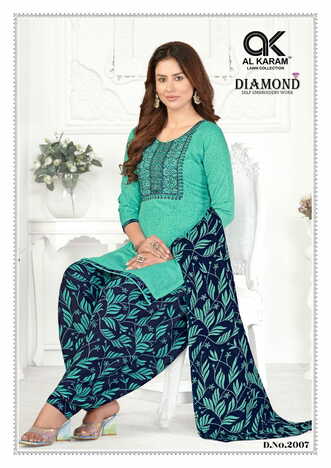 AL KARAM DIAMOND VOL 2 COTTON EMBROIDERY SUITS CATALOGUE