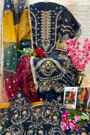 SANIYA TRENDZ ST 2012 ORGANZA PAKISTANI SUITS CATALOGUE