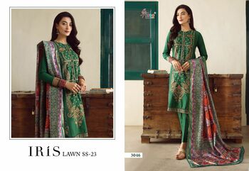 SHREE FABS IRIS LAWN SS 23 LAWN COTTON EMBROIDERY PAKISTANI SUITS AT SURAT