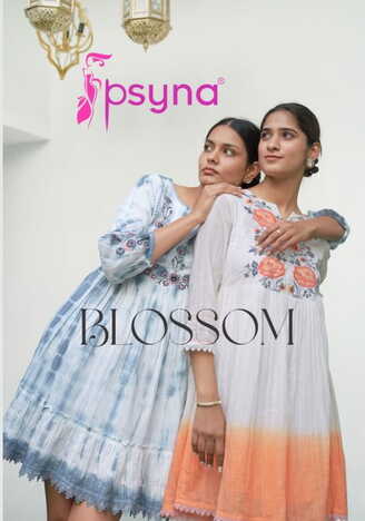 PSYNA BLOSSOM COTTON FANCY SHORT KURTIS SUMMER COLLECTION 2022