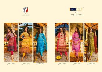 ANJU FABRICS JASHN CHINON ANARKALI KURTI PANT WITH DUPTTA LATEST CATALOGUE