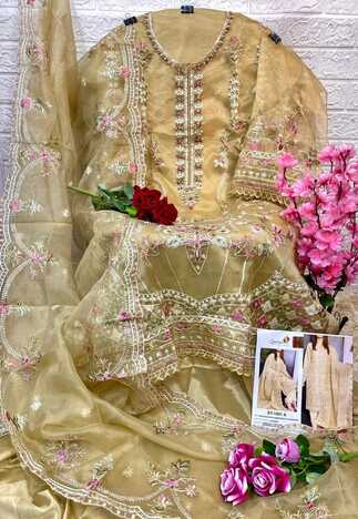 SANIYA TRENDZ ST 1091 ORGANZA PAKISTANI SUITS SUPPLIER SURAT